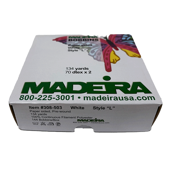 Madeira Sided Bobbin L 134yrd 144 per box