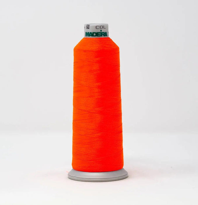 Madeira Polyneon 1954 Fluorescent Orange Pink Embroidery Thread 5500 Yards