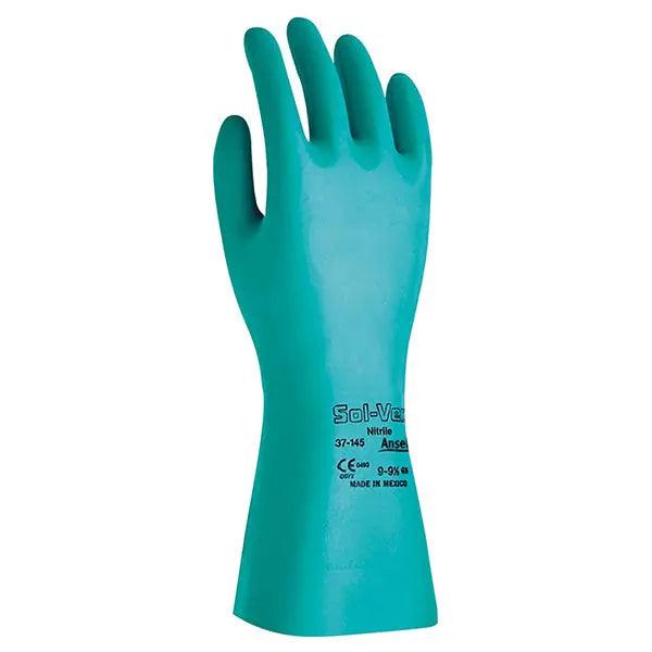 Solvex Nitrile Green Gloves   15" Size 10  (#128)