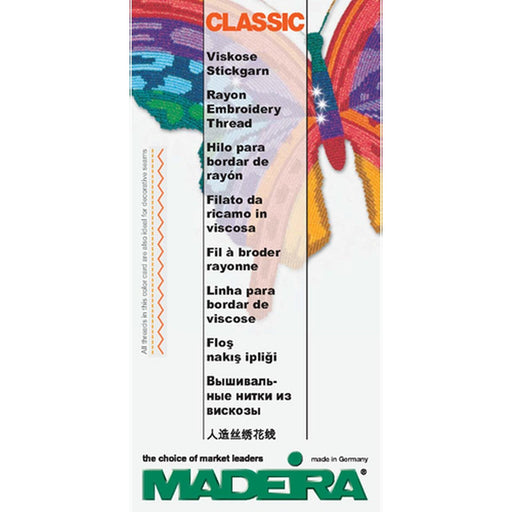Madeira Rayon Embroidery Thread Color Card Madeira